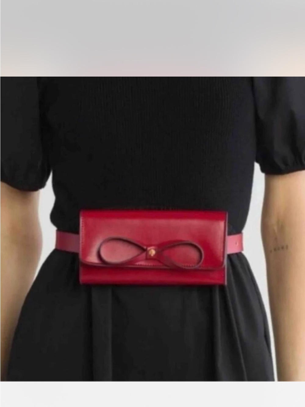 kate spade Red Leather Bow Belt Bag - NIB